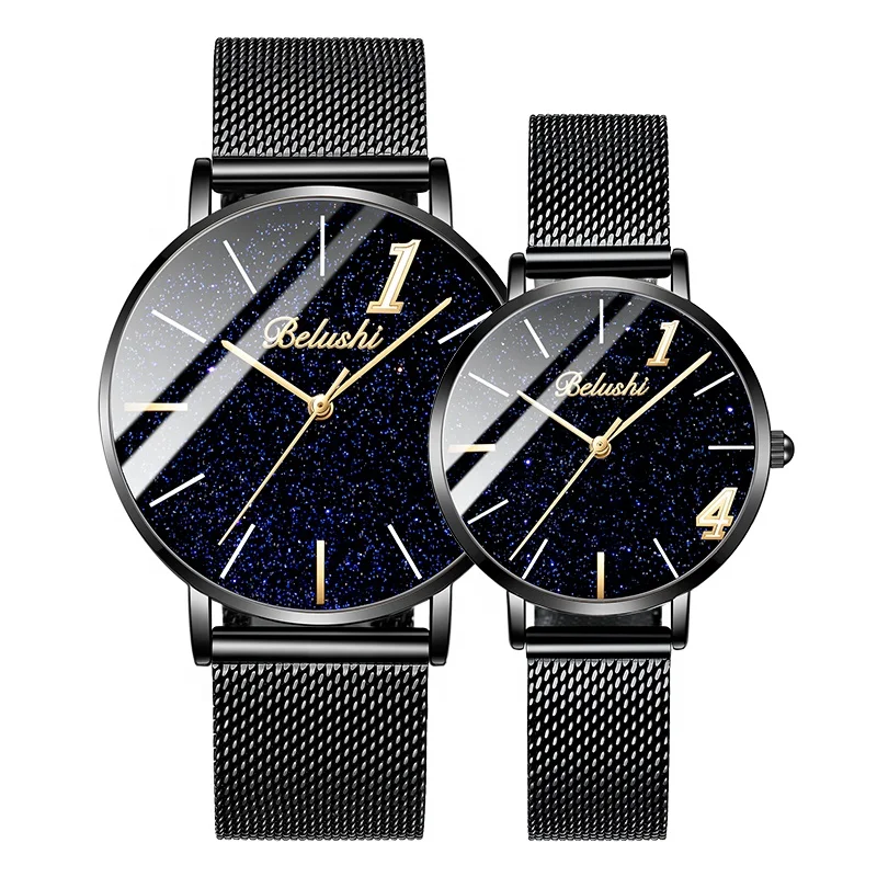 

Starry Sky Dust Couple Pair Watch Set Couple Watches Men Women Wristwatch Lover Reloj De Pareja Montre De Couple