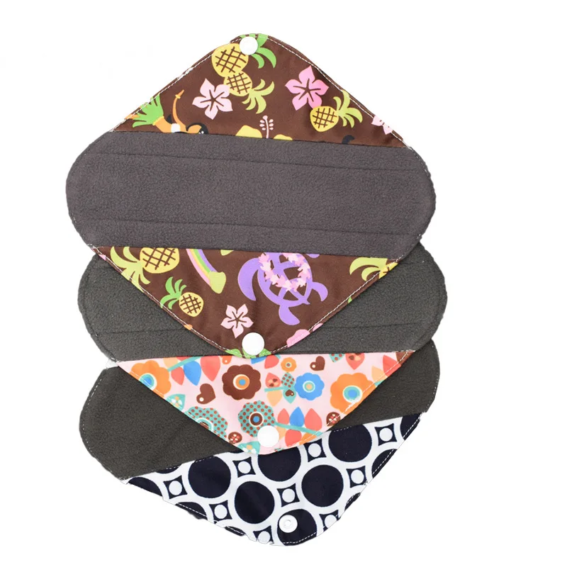 

Eco Friendly Women Reusable Sanitary Washable Bamboo Cloth Organic Charcoal Reusable Menstrual Pads