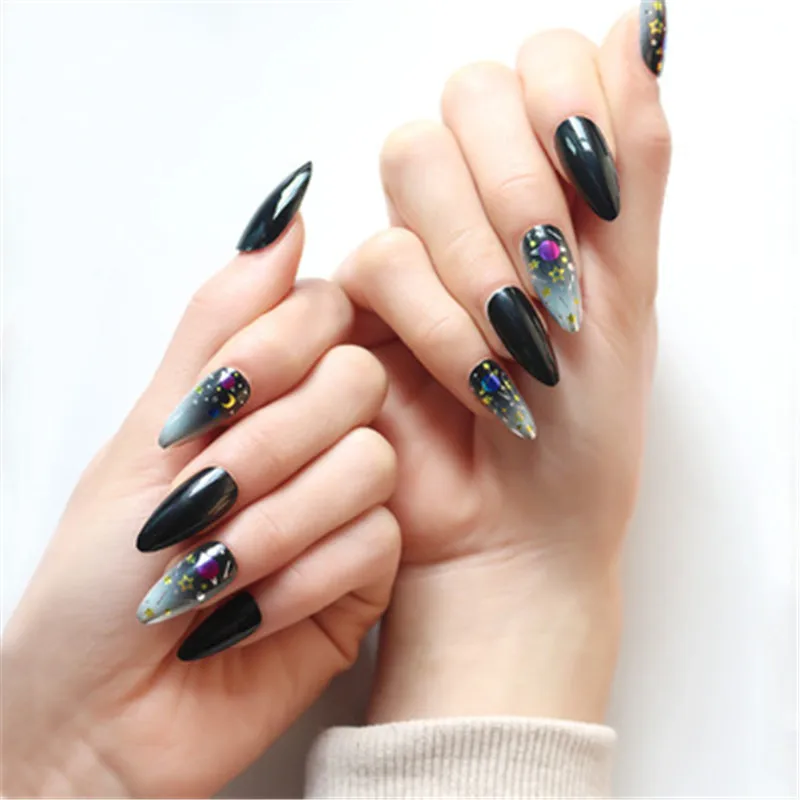 

women Euramerica ins style new Nail glue fashion hot sale fingernail waterproof nails with glue, Colorful