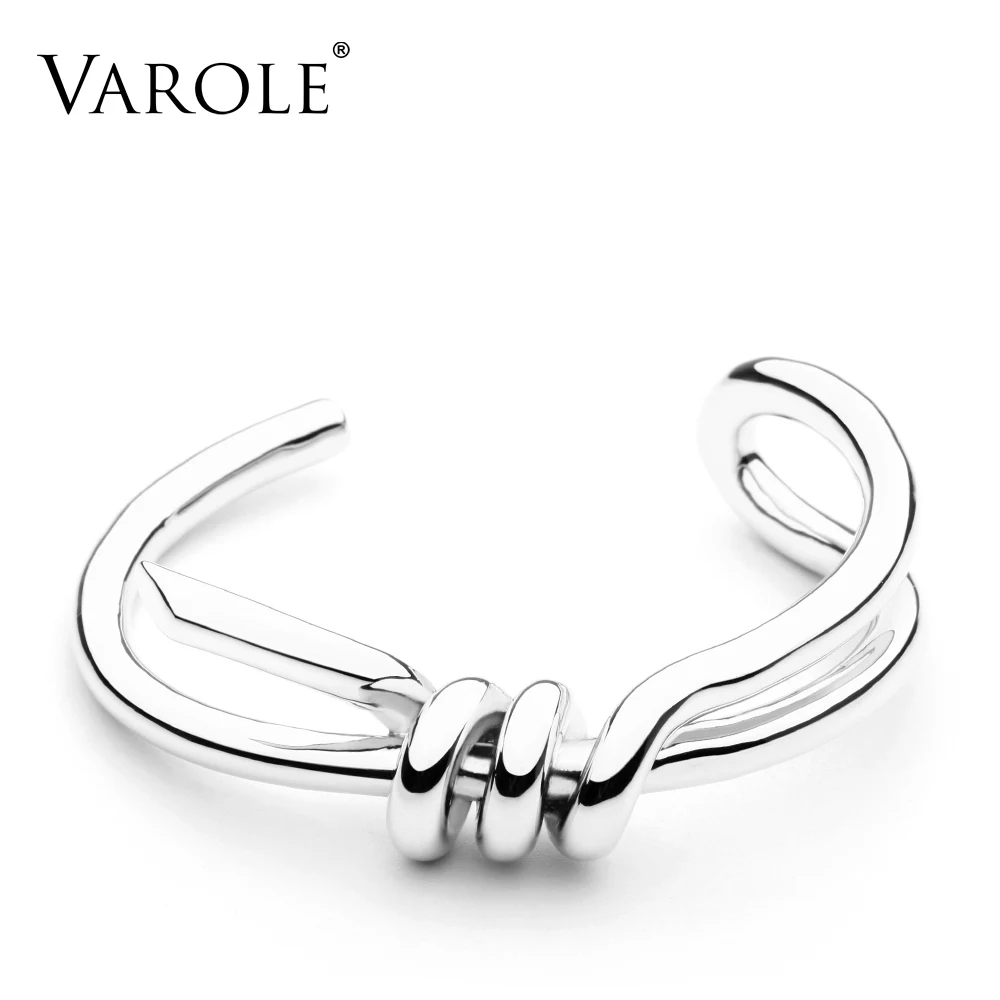 

Varole Open Brassl Bracelet 18K Real Gold Plated Bangle Spiral Stripe Fashion Bracelet, Customized color