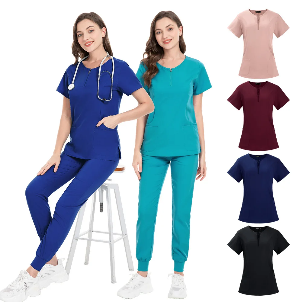 

Wholesale elastic custom logo girls hospital uniforms scrubs for women medical lab coats nurse uniform nurse scrub suit