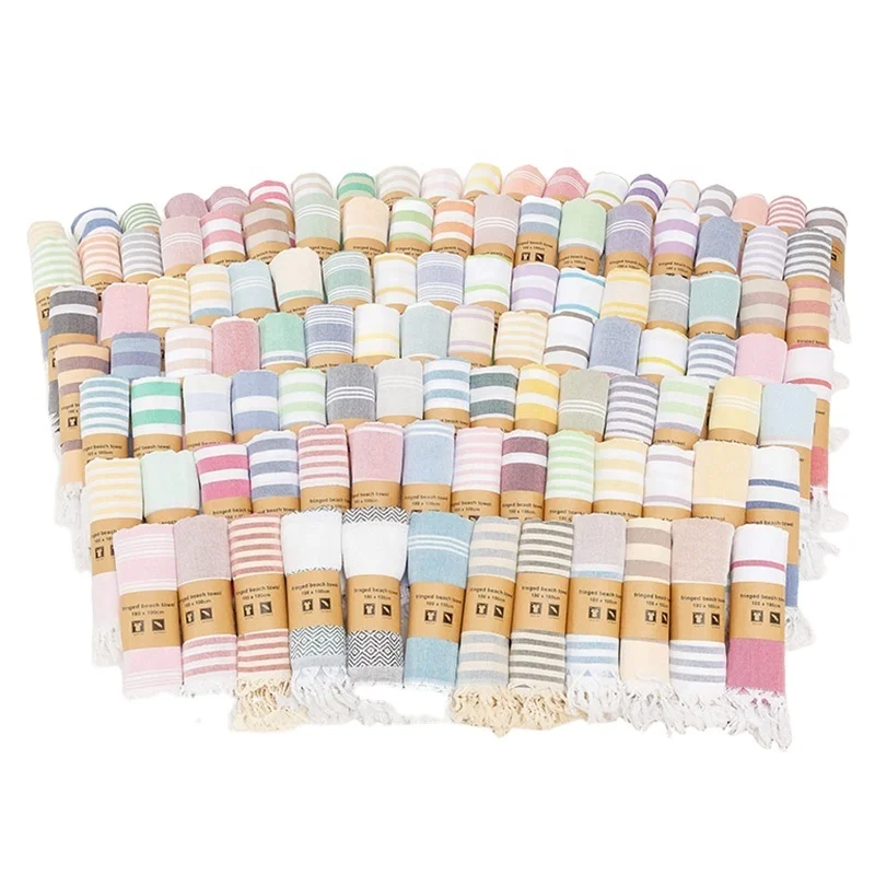 Best Selling 100*180CM Luxury Turkish Quick Dry Cotton Beach Towel Large Luxury Custom Logo Striped Jacquard Pattern Soft Bath
