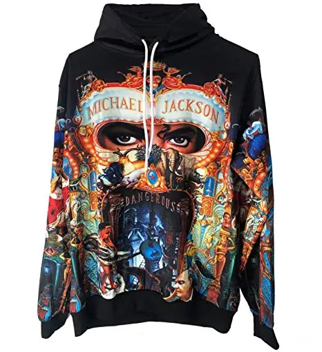 

Men's Hoodies Suitable for Michael Jackson Fans Coats 3D Printing Euro Size Dangerous Style Coat, Multicolor