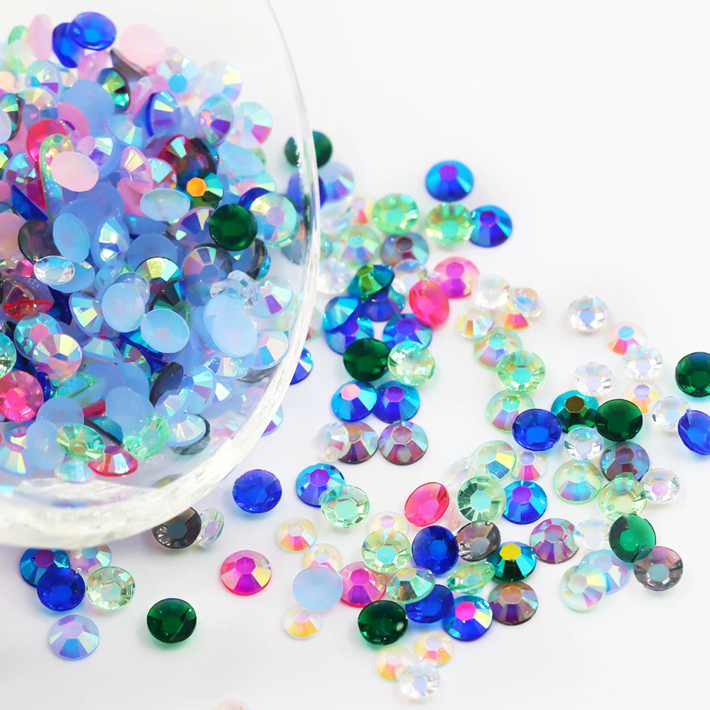 

Wholesale Flatback Soft Resin Colorful Rhinestones Cord 6mm Round Resin Drill For Clothing Decoration, Color card