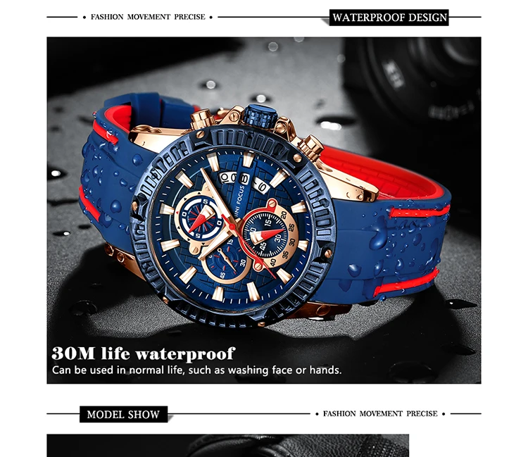 Reloj Deportivo Mini Focus Mf0244g Para Hombre,Correa De MINI reloj deportivo de moda para hombre, correa de goma