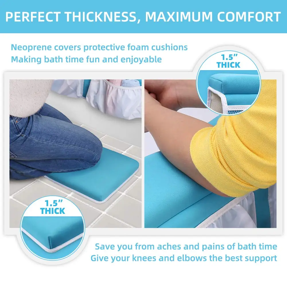 Bath Kneeler And Elbow Rest Set Thick Baby Bath Kneeling Pad Bathing Kneeling Mat Cushion