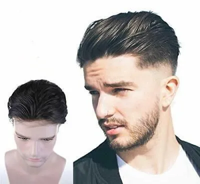 

M07 men's hair replacement men 100% human hair toupee for men, #1,#1b,#2