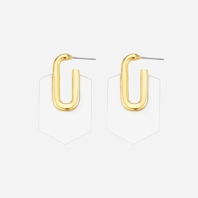 

PUSHI Good quality korean statement earring charms custom large clear acrylic earring drop earrings hot sale