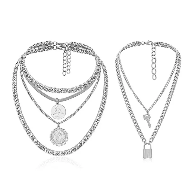 

Simple Pendant Necklace Layered Necklace Head Necklace for Women