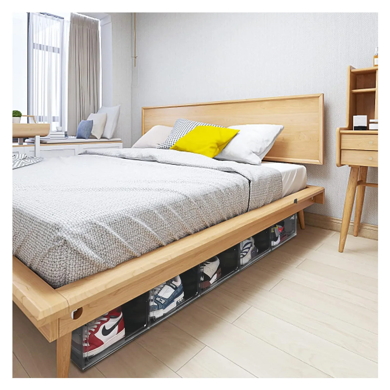 Hot Sale Foldable Eco-Friendly Modern Household Injection Plastic PP Material Rectangle Shape Sneaker Storage Shoe Box