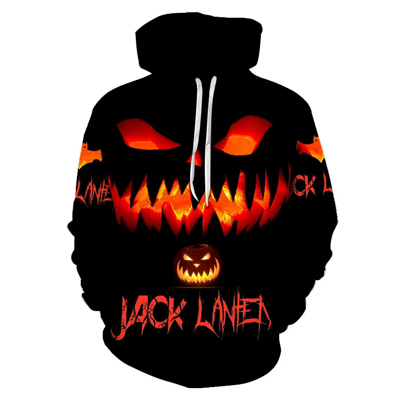 

2021 new arrivals cool deep house toppik black happy Halloween night plus size 3D printed hooded sweatshirt, Custom colors