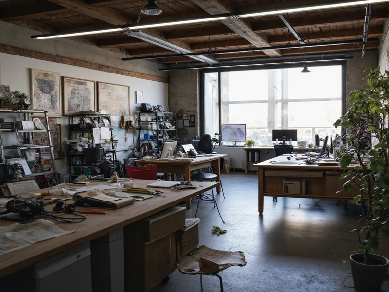 Craft room with clearly defined workflow zones