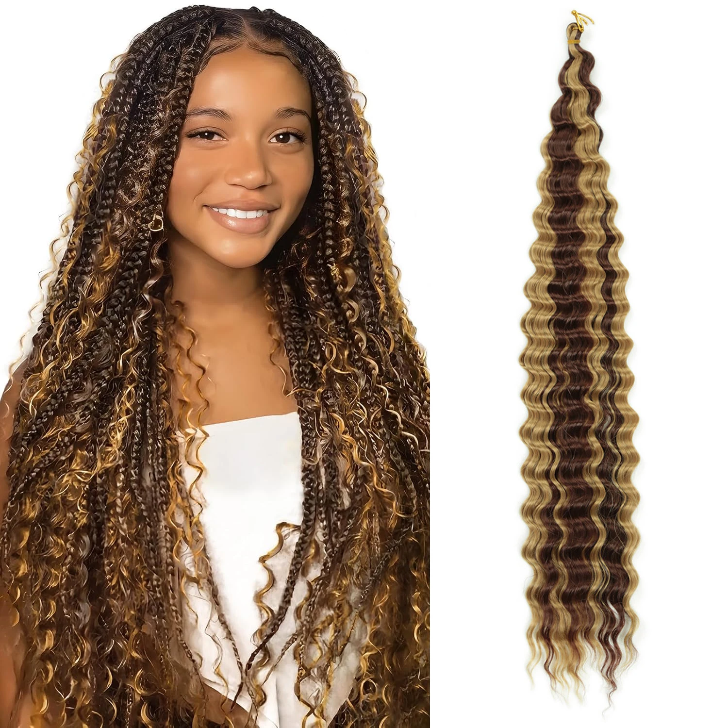 30 Inch Curly Crochet Hair Beach Curl Water Wave Crochet Hair Deep Wave Wavy Braids Curly Crochet Hair for Black Women