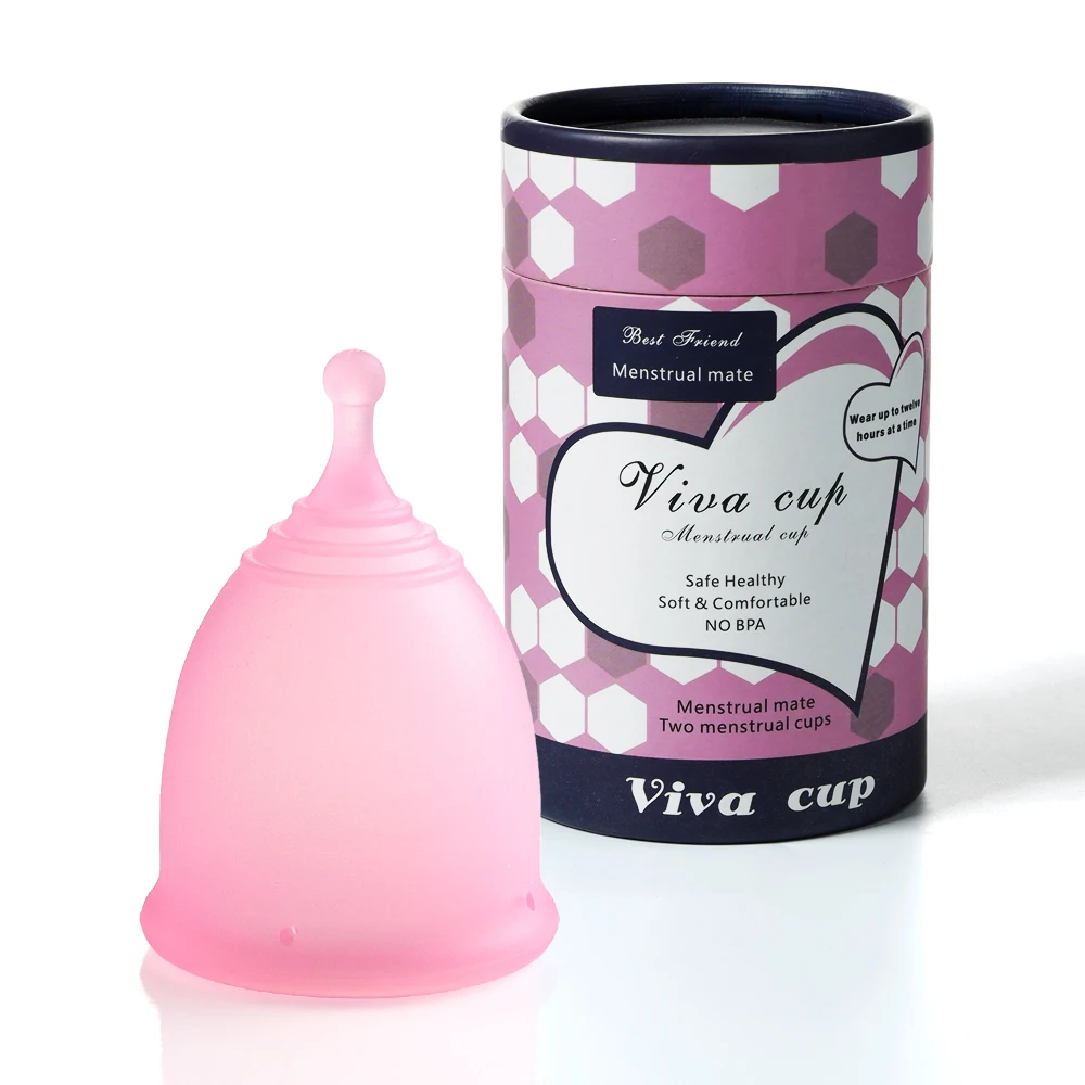 

Reusable Medical Grade Silicone Women Organic Wholesale Menstrual Period Cup Feminine copa menstrual, Pink purple white blue