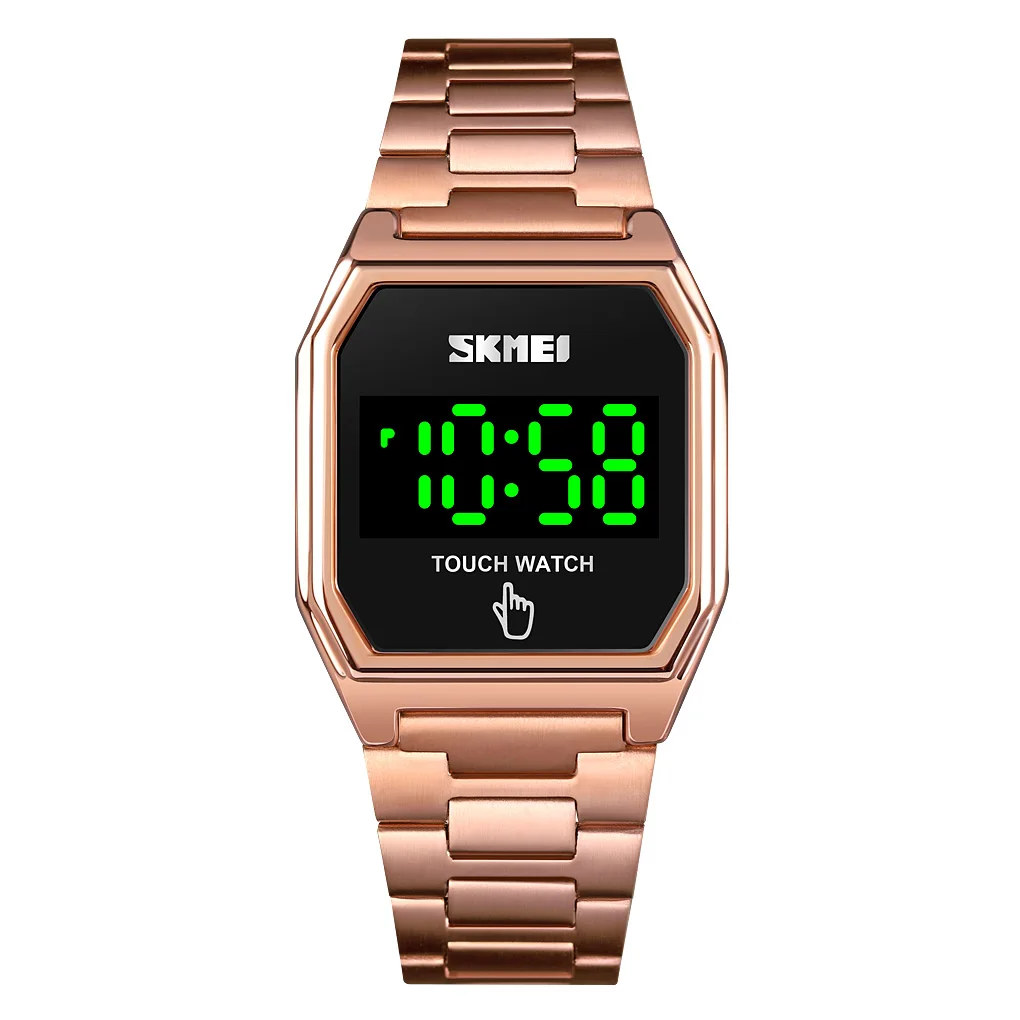 

New arrival Skmei 1679 Waterproof touch screen led watch gold digital men watches, 4 colors