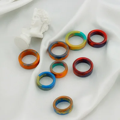 

Ding yi New Hong Kong style personalized fashion rainbow mix-and-match women's ring