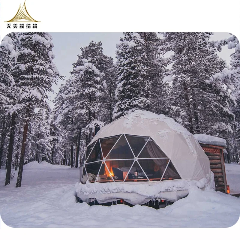 

polystyrene waterproof pvc domes glamping geodesic dome house, Customized