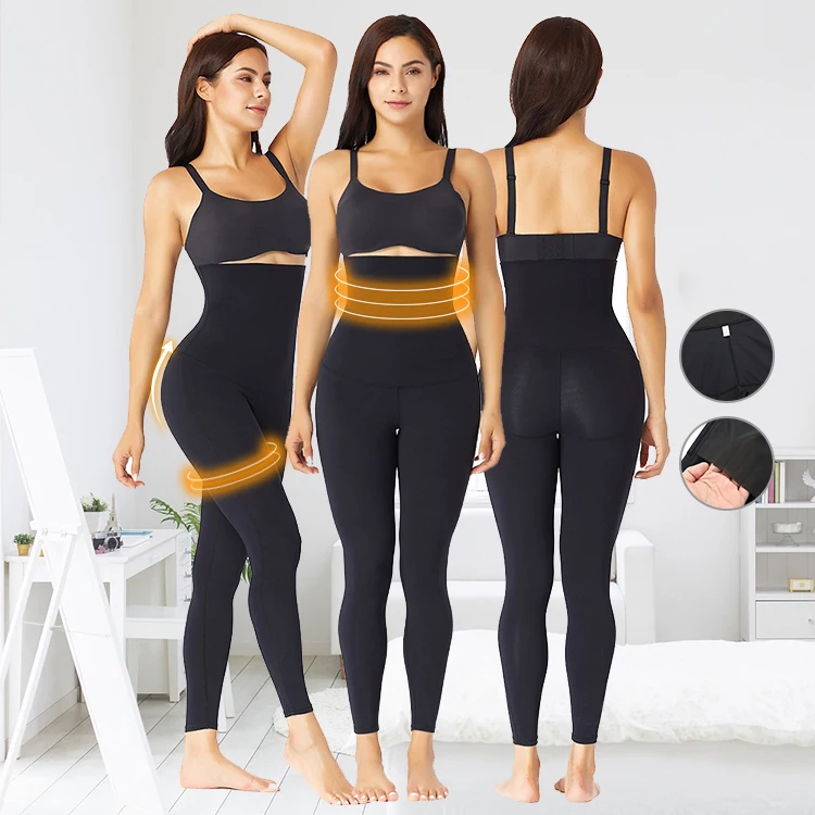 

Latest Design 2-In-1 High Waist Butt Lift Yoga Pants Women Slimming Shapewear Tummy Control Shaper, As show