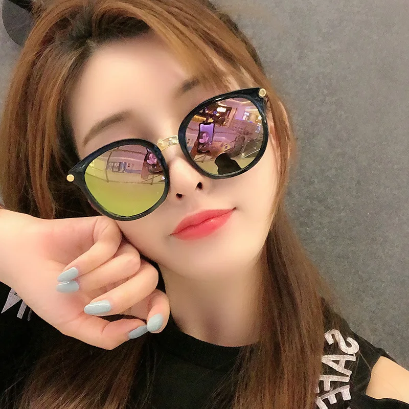

Classic Round Vintage Sunglasses Women Fashion Brand Design Mirror Sun Glasses Female Shades Retro Gafas Oculos De Sol UV400, Pink, green,blue,brown