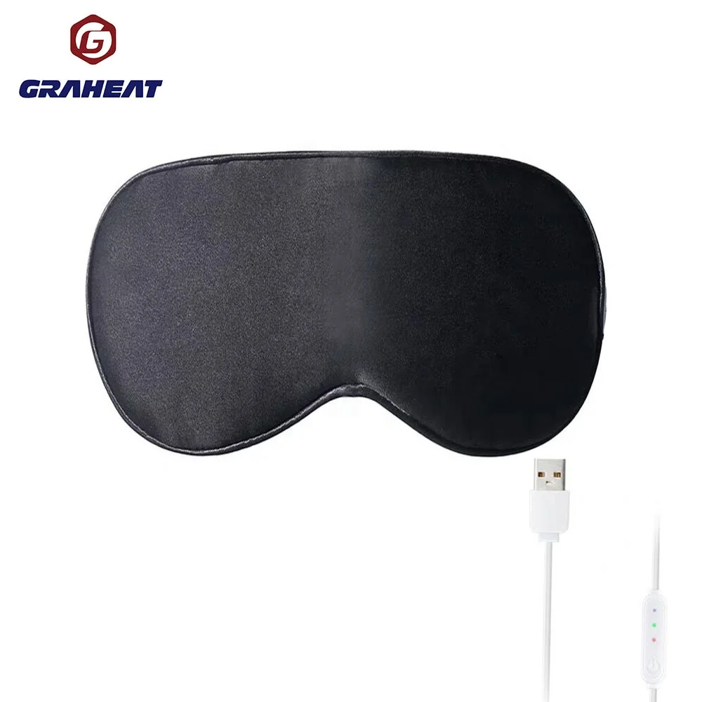 

New product ideas 2021 graphene electric usb rechargeable steam heated eye mask dry eye mask for dry puffy eyes, Shiny silver, pink,black