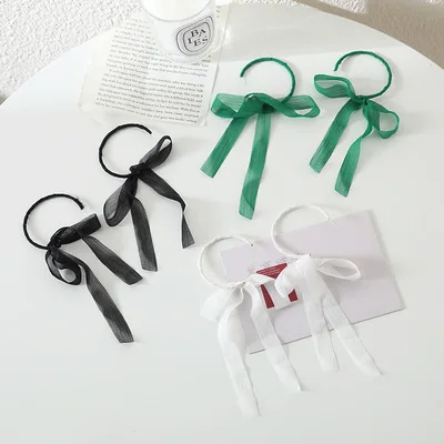 

Personality Sweet Temperament C-shaped Earrings Exaggerated Long Bow Earrings for Women Girls, Picture shows
