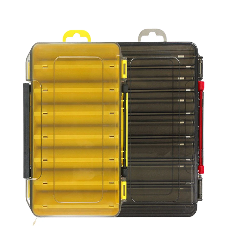 

High Quality Portable Plastic Waterproof Fishing Tackle Box Fish Lures Baits Storage Case Pesca