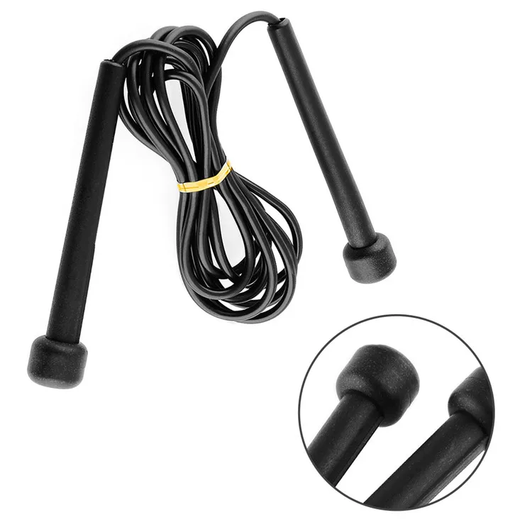 

Adjustable Professional PP Handle Custom Black PVC Skip Jump Rope, Custom color