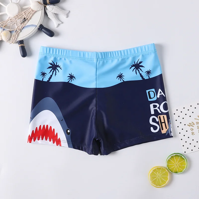 

2021 new swimming trunks cartoon pattern OEM custom print Boy Swim Trunks Bathing Suits for boy