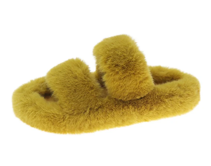 

High Women's Band Furry Slippers House Shoes Indoor Comfortable Rabbit Faux Fur Slipper, 6 colors