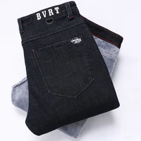 

Men Jeans Stretch Thick Velvet feathers Black straight Pants Warm Jeans Winter Casual Feathers Trousers Male Plus Size