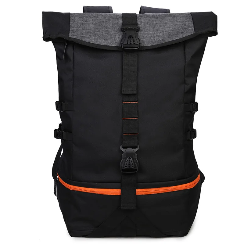 

SB169 Multifunction custom nylon outdoor travel large capacity roll top sport bag basketball backpack