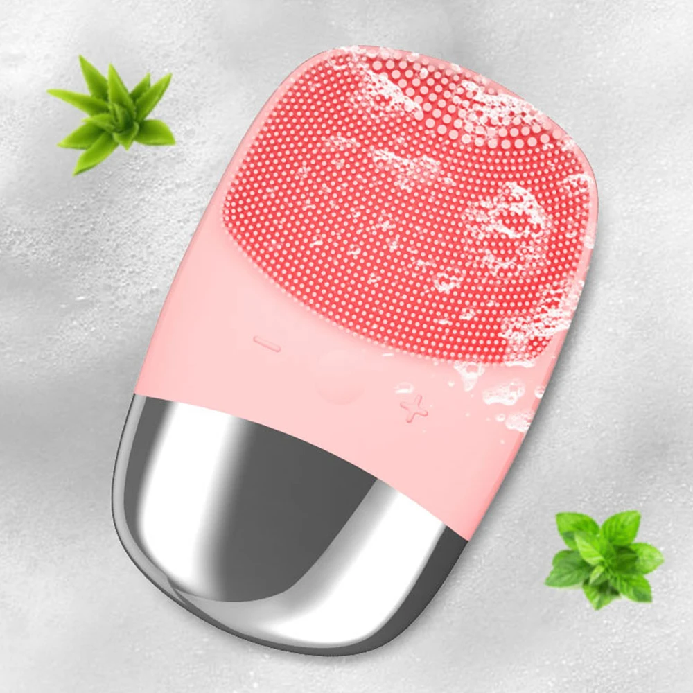 

OEM Rechargeable Portable Facial Cleansing Brush Soft Silicone Exfoliating Brush Face Massager Pore Deep Cleaner Perawatan Wajah