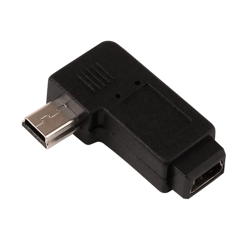 

Black 90 Degree Right Angle Mini USB Male to Mini USB Female Adapter Connector Converter Micro Extend Adapters