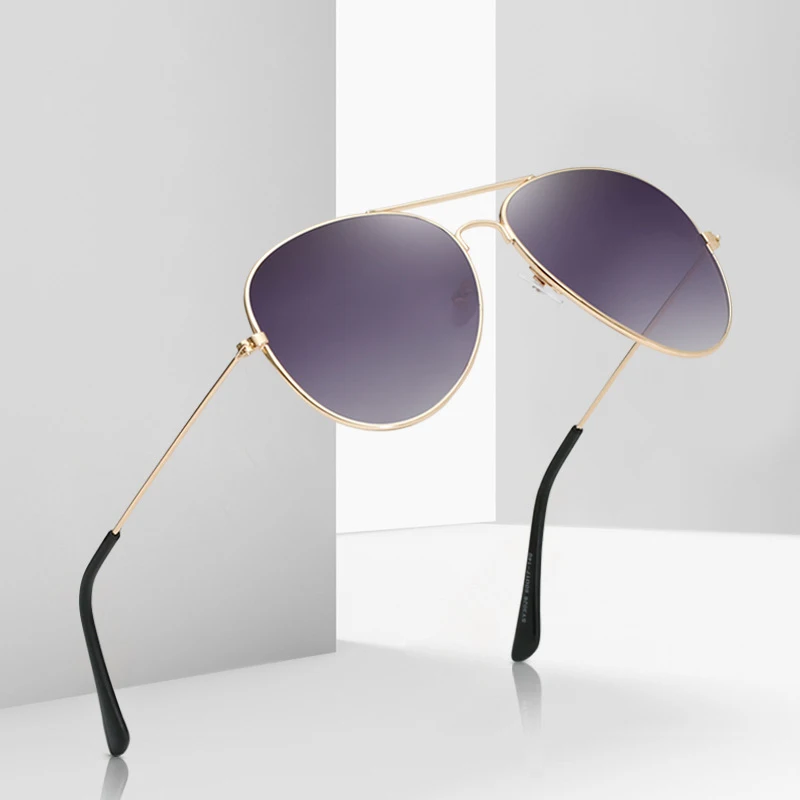 

DCOPTICAL Newest Fashion Gradient Color Ocean Lens Double Bridge Pilot Metal Thin Frame Women Lady Sunglasses