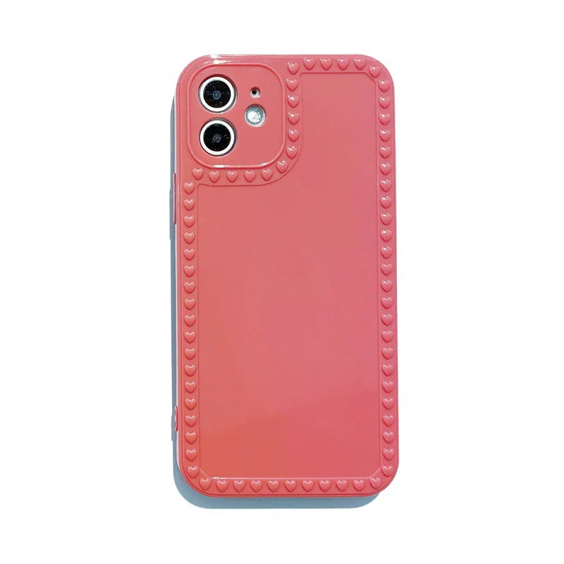 

Candy Color Love Heart Phone Case For iPhone 12 11 Pro Max Xs Xr Xs Max 7 8 Plus Soft TPU Back Cover, Multi colors