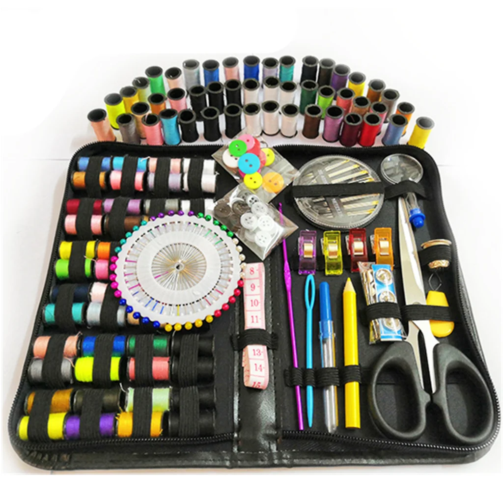 

Sewing Kits for Adults - 172PCS Sewing Accessories with Multi Sewing Needles and Thread for Beginner,Travelling and Home Use, Black