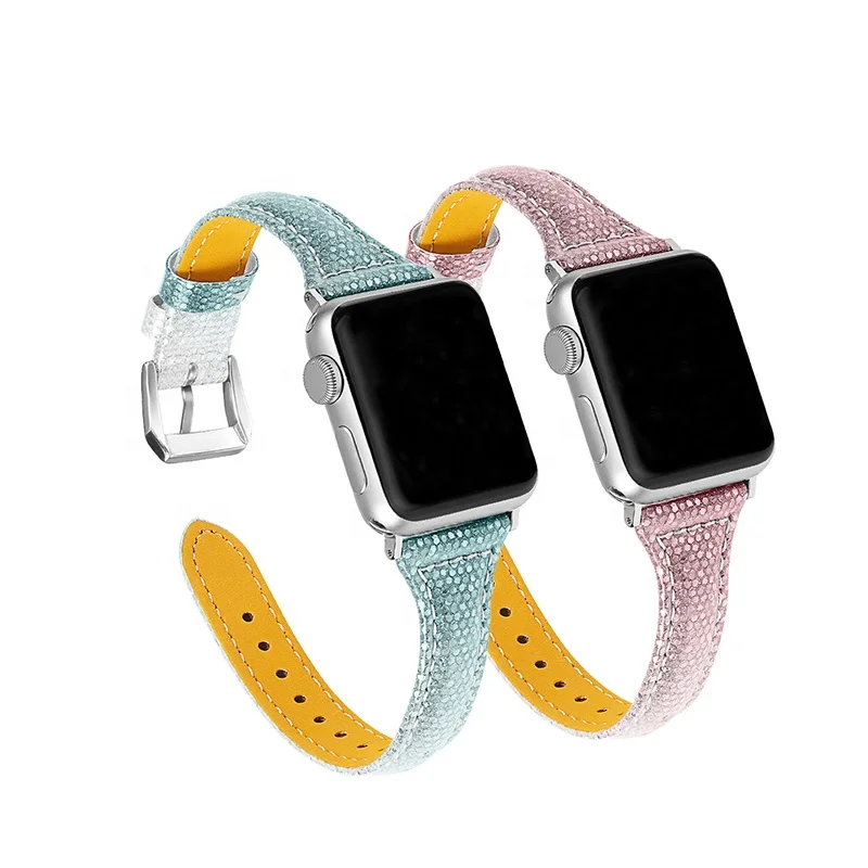 

High Quality Gradual Change Genuine Leather Watch Strap for Apple Watch SE/6/5/4/3/2/1, Optional