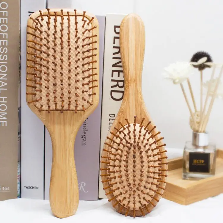 

Wholesale Natural Eco-freindly Large Bamboo Paddle Detangling Cushion Massage Hair Brush, Honetone