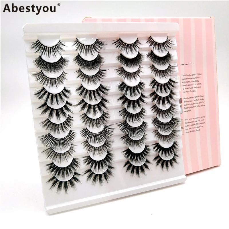 

Abestyou 20pairs Hot Multipack Eyelash 3D Fiber Lash Fake Silk Private Label Eyelash