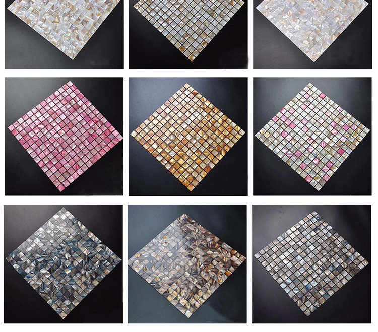 Hot selling mother of pearl shell seamless mosaic wall paper for home decor