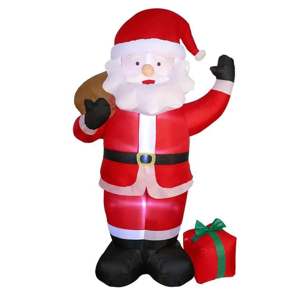 

OurWarm Indoor Outdoor Garden Christmas Decorations 6ft Natal Inflatables Santa Claus With LED Lights
