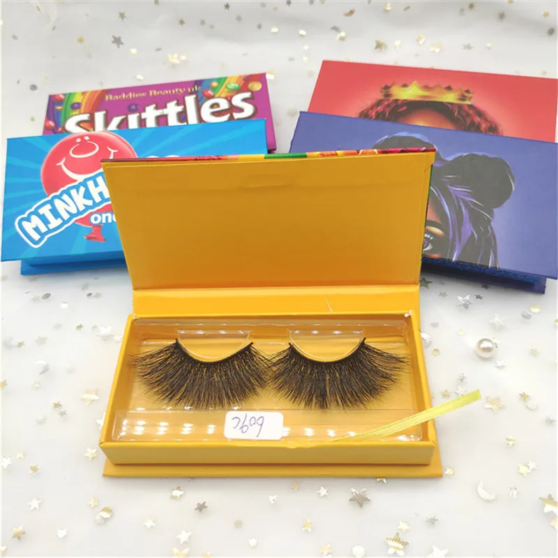 

Customize private label packaging with logo 100% real mink eyelash vendor fluffy 25mm eyelashes, Picture shows
