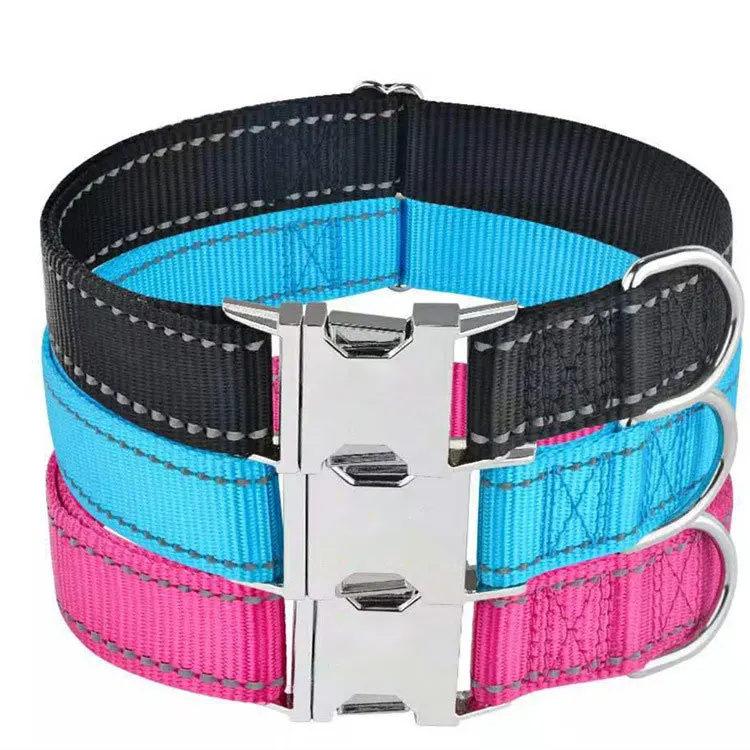 

Metal buckle accept to print logo customize durable luxury dog training collar, Customized color