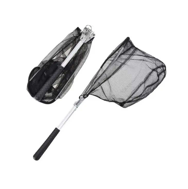 

Folding hand fishing net Aluminum alloy triangle net Telescopic Folding Fishing Net, Black