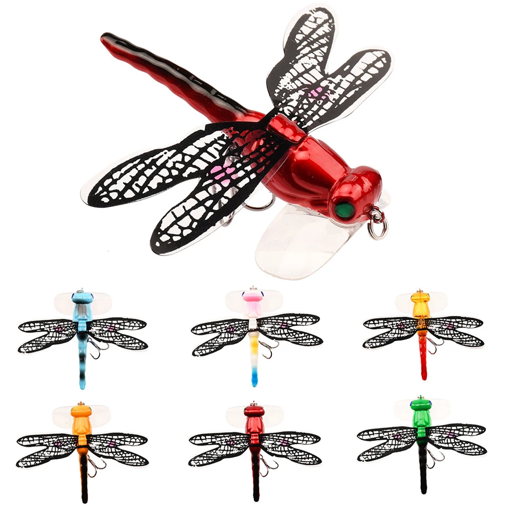 

Fishing Lure Topwater Dragonfly Dry Flies Insect Fly 6g Trout Popper Artificial Bait Wobblers For Trolling Pesca, Red, yellow, green, blue,orange,black