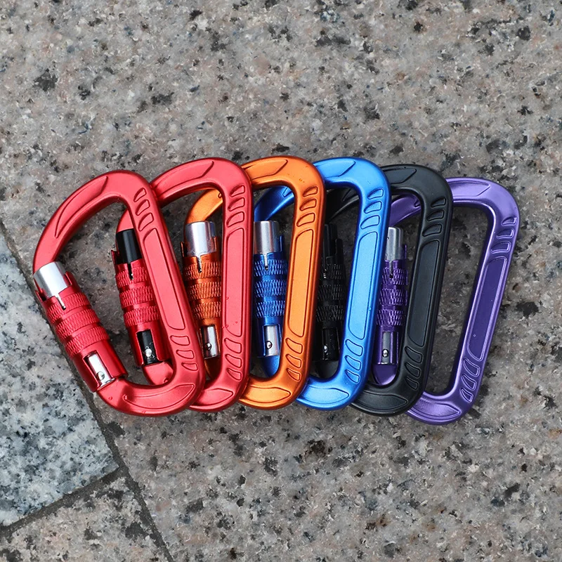 D-Shape Quick Release Aluminium Mini Carabiner for Hiking Belt Buckles