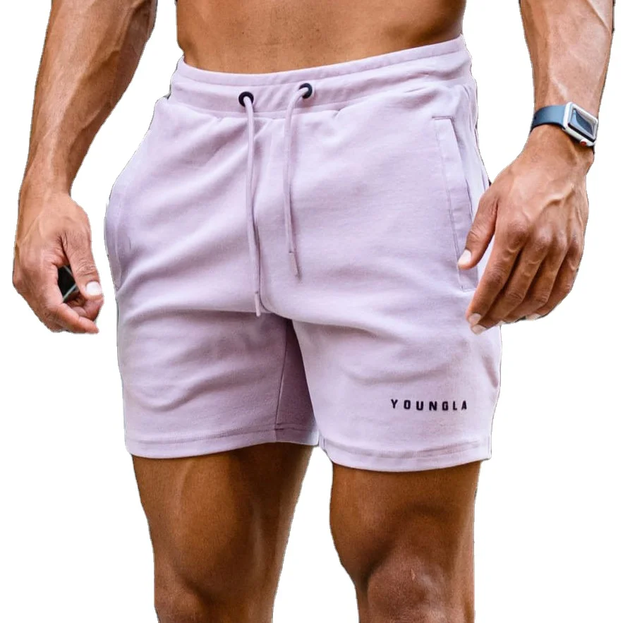 

High Quality Wholesale Cotton Men Workout Fitness Shorts Sport Running Gym Sweat Shorts With Pockets, Custom color