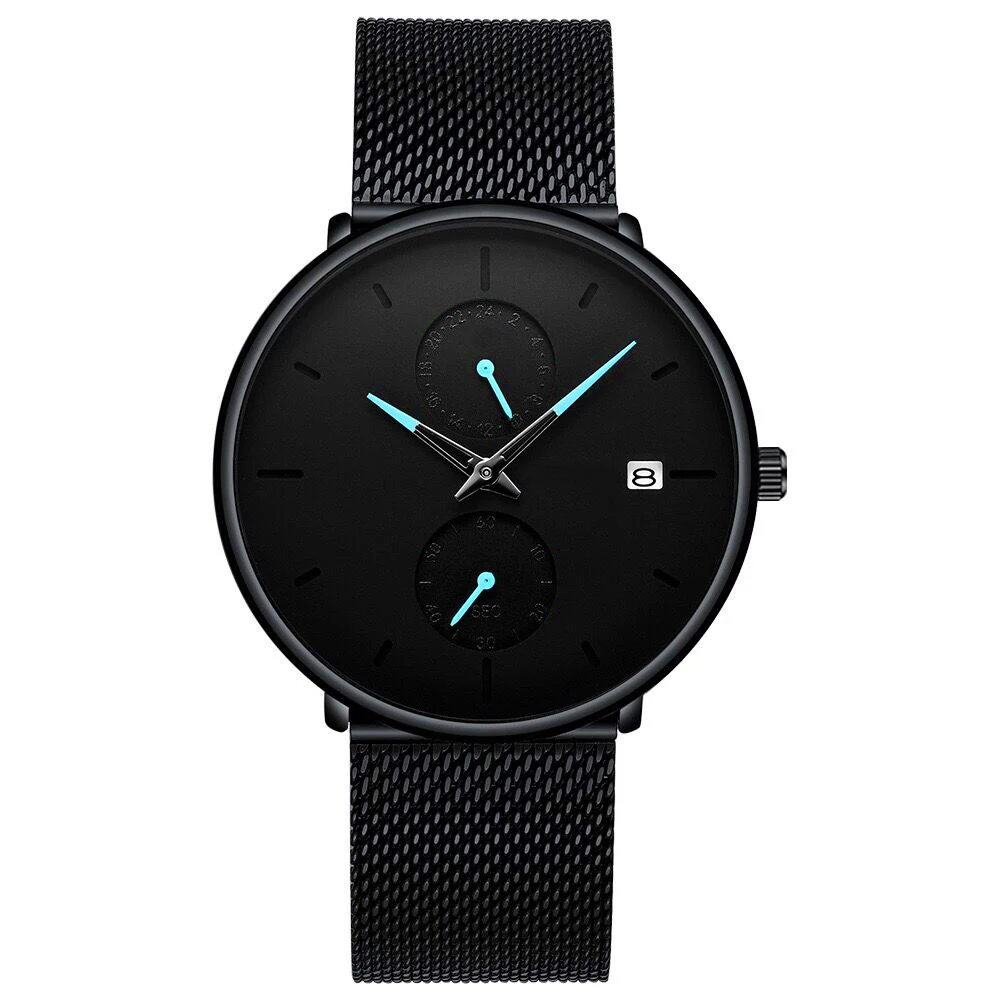 

Hot Sale No Logo Simple Wholesale Mens Leather Quartz Watch with Custom Logo Mens Fashion OEM Watch