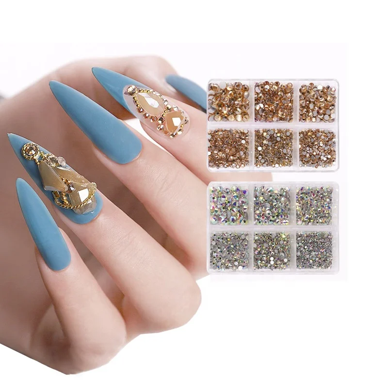 

3D Nail Rhinestones Shiny Mixed Colors Diamond Crystal Luminous Glitter Diamond DIY Nail Art Decorations Nail Accessories, Picture
