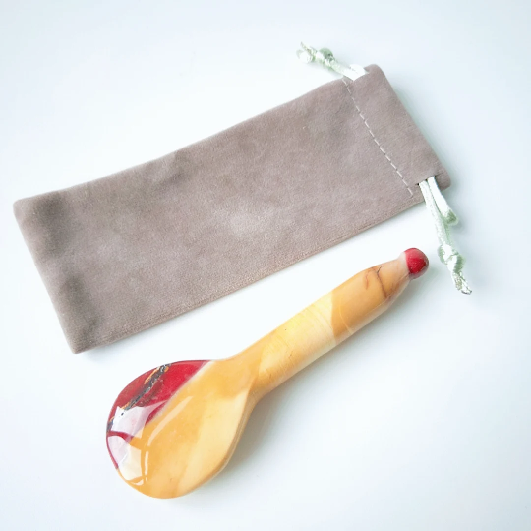 

2021 crystal mookaite jasper scraper spoon guasha massager